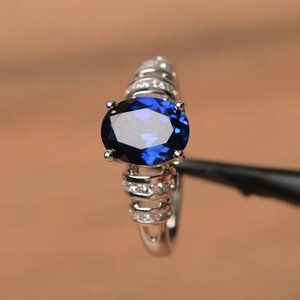 ⚡ Refine Oval Pure Zircon Romantic Silver Elegant Rings for Women, PD353